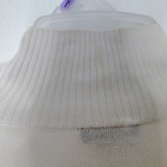 Ann Taylor Factory Embellished Crew Neck Sweater Ivory XL NWT - Yellow Stains - - Picture 2 of 14